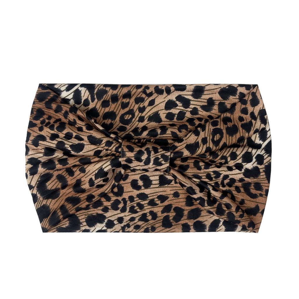 Knot Headband, Color Blocked Pattern Printed Sports Headband, Fashionable Polka Dot Wide Edge Elastic Headband