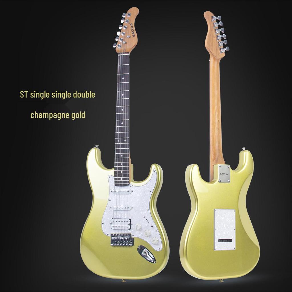 Entry-Level Rock Electric Guitar with Solid Wood & Carbonized Neck