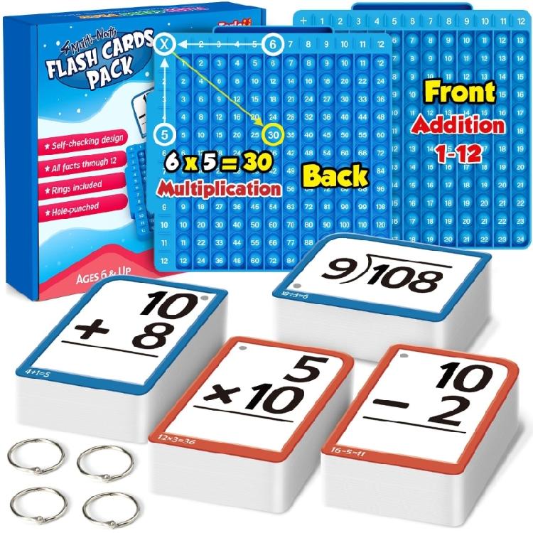 Jouet Éducatif Cartes Flash d'Enseignement des Opérations Mathématiques Pour Enfants Développement de la Motricité Fine et Réduction du Stress