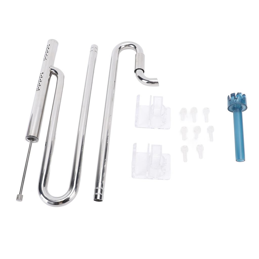 Inflow and Outflow Pipe Set Stainless Steel 360 Deg Rotation Remove Oil Film Long Lasting Use for Aq