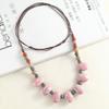 Cobblestone Shape Ceramic Bohemia Bead Necklace Vintage Pendant Jewelry Accessory