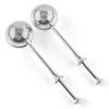 Stainless Steel Tea Ball Press Handle Infuser & Retractable Strainer
