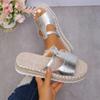 Fashionable Wedge Fish Mouth Women's Sandals Casual Large Size Hemp Rope Bottom Platform Thick Soled Women's Sandals