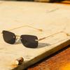 Fashion Rimless Small Rectangle Sunglasses Women Retro Clear Gradient Eyewear Men Colorful Square Sun Glasses Shades Uv400