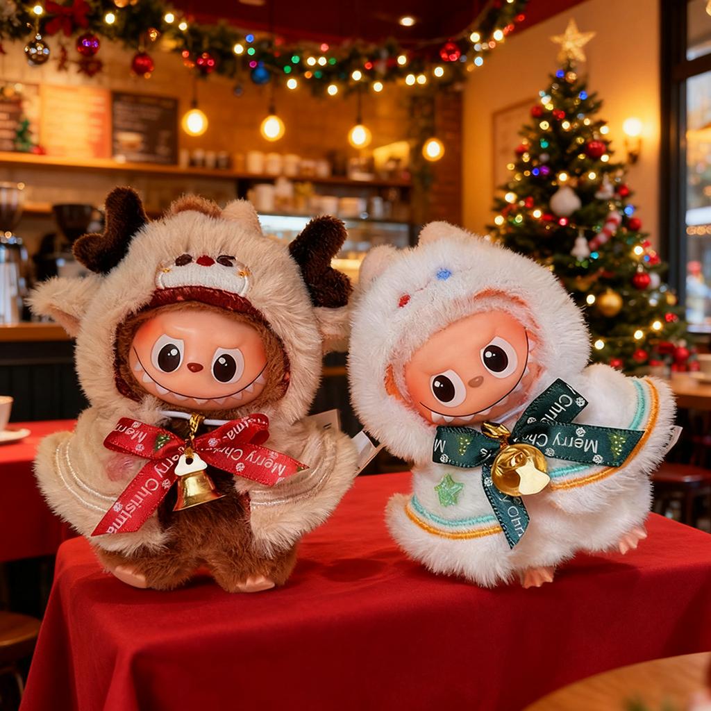 [No Doll] For Labubu 4.0 Pin For Love Series Clothes Christmas Elf Reindeer Cloak For Twinkle Twinkle Doll'S Outfit Accessories