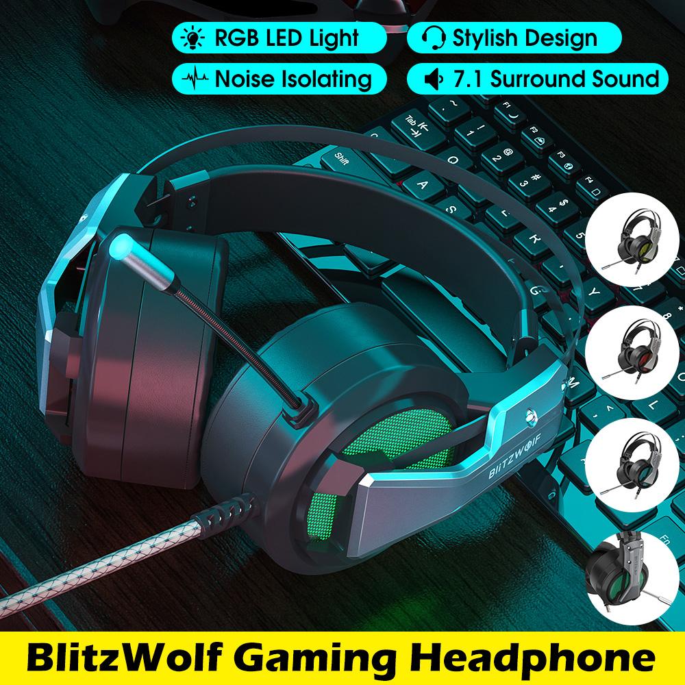 Buy BlitzWolf BW-GH1 Surround 7.1 Sound Bass RGB LED Light Gaming Headphone  Game Headset with Mic for Computer PC Gamer at affordable prices — free  shipping, real reviews with photos — Joom