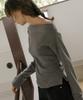TILL I DIE Cowl Draped Knit Top [Tifa06Sw09]_Charcoal