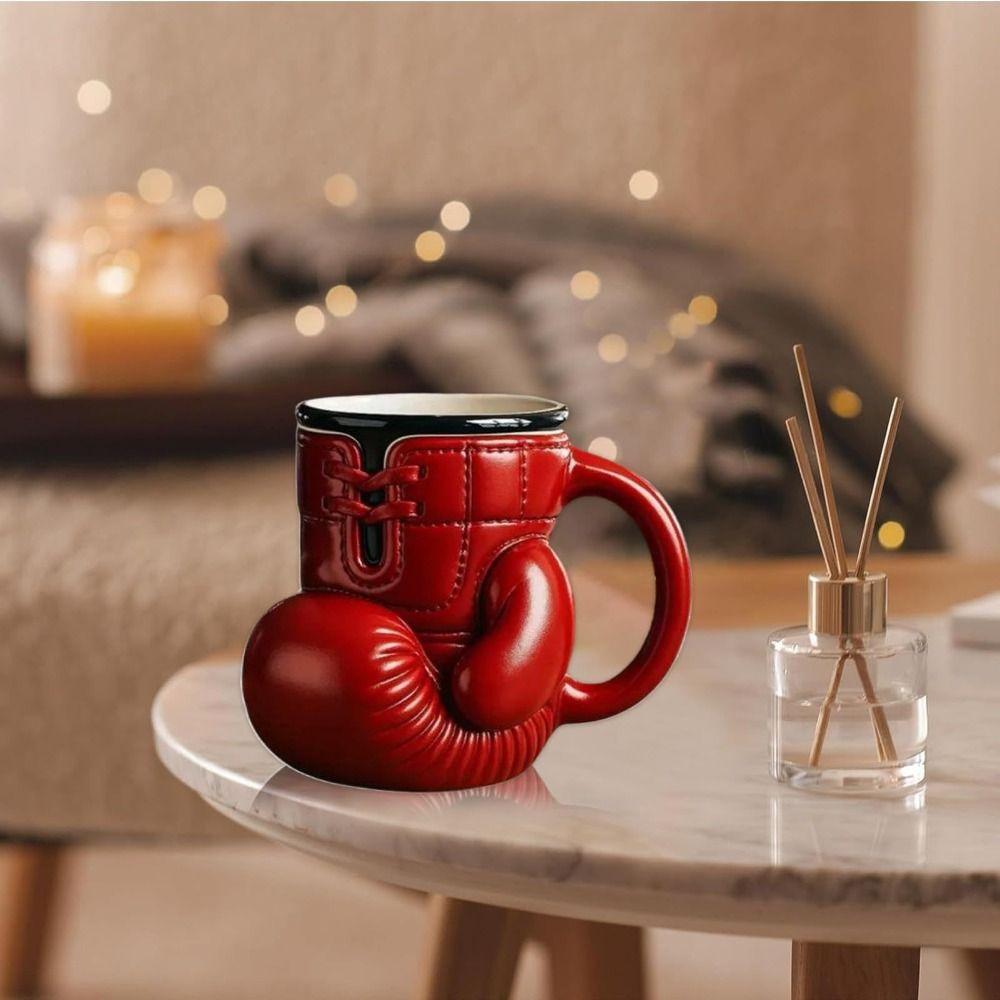 Resin Material Boxing Glove Mug Boxing Glove Design Heat Resist Boxing Themed Tea Cup Themed Design Large Capacity