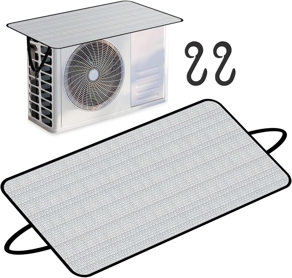 New Air Conditioner Outdoor Unit Heat Shield for Outdoor Blocks Direct UV Easy Energy UV Prevents Breakdown [2025 Style] Cover, Sunshade, Large,