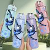 1PC Soccer Player Kick Ball Print 750ml Color Plastic Sports Water Bottle Leakproof Flip Straw Lid Suitable for Sports Office Home Use