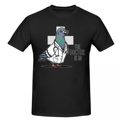 Unisex Pigeon Doctor Walking Down Hallway Meme Funny T Shirt Streetwear Cotton Crewneck Tshirt Unisex