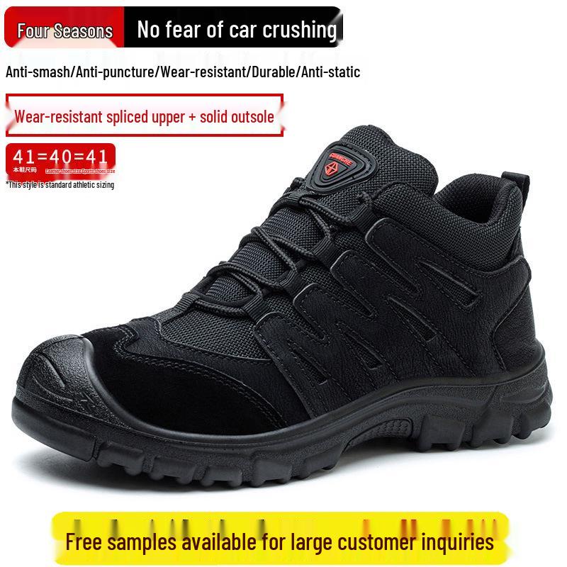 Scarpe di Sicurezza Nere da Uomo Coibentate Antiscivolo - Calzature con Costruzione Anti-Odore, Resistenti all'Usura, Anti-Schiacciamento, Anti-Perforazione