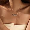 MODIAN Solid 925 Silver Fashion Simple Gradient Blue Round Zirconia Pendant Necklace For Women Daily Fine Jewelry