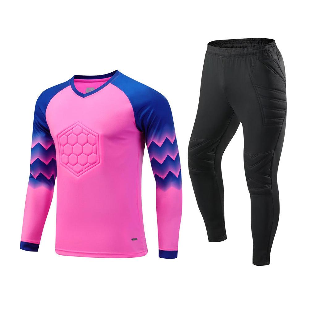 Spot Wholesale Football Goalkeeper Jersey Boys Custom Goalkeeper Jersey Long Sleeve Sponge Pad Game Training Jersey