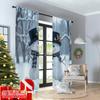 2pcs 2D Flat Printing Christmas Curtain Cute Snowmen Christmas Watercolor Polyester Without Electricity Holiday Decorations Use