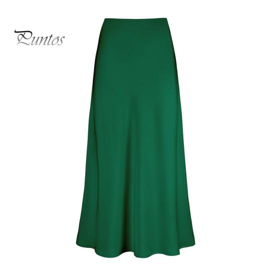 Spring Summer Maxi Skirt Women High Waist Silky Texture Long Skirt Solid Color Smooth Satin Fishtail Long Skirt