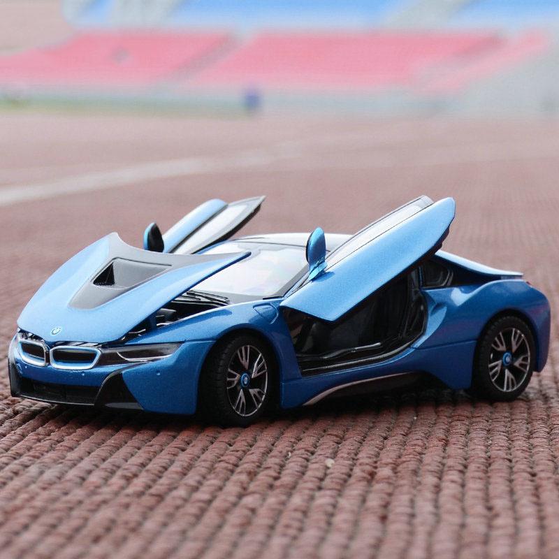 

1:24 BMW I8 литой автомобиль симулятор спортивный автомобиль подарочная игрушка коллекция металлические украшения синий