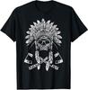 Retro Indian Native American Skull With Tomahawk Unisex T-Shirt
