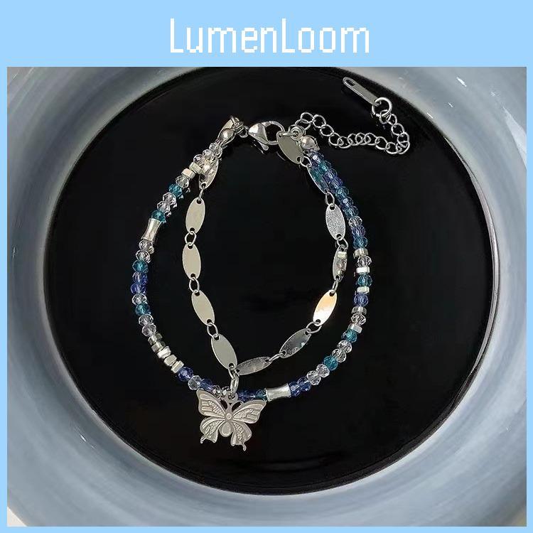 Fashionable Charm Butterfly Bracelet For Women With Blue Artificial Crystals