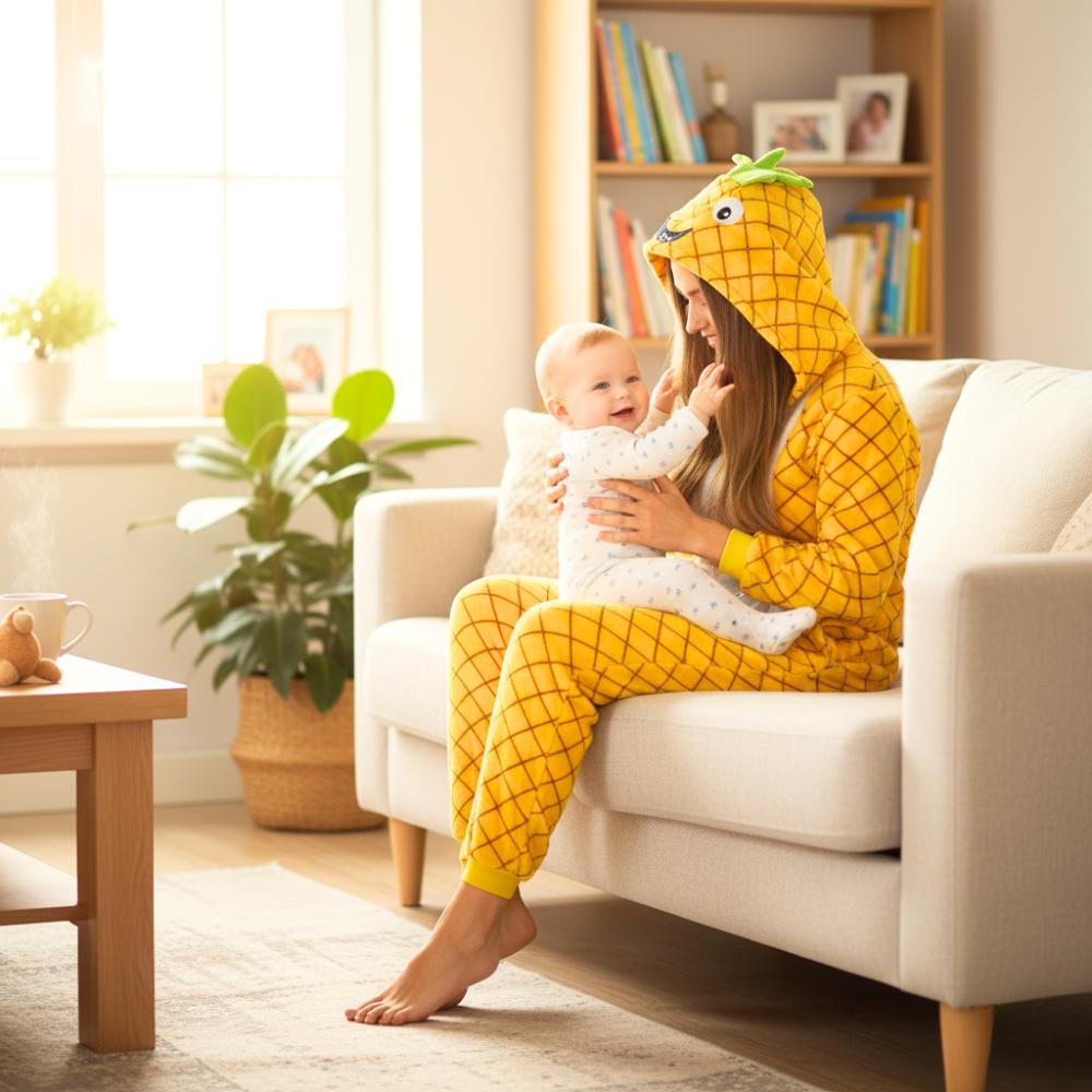 Pineapple kigurumi onesie costume women's pajamas men's warm tracksuit disguise size M