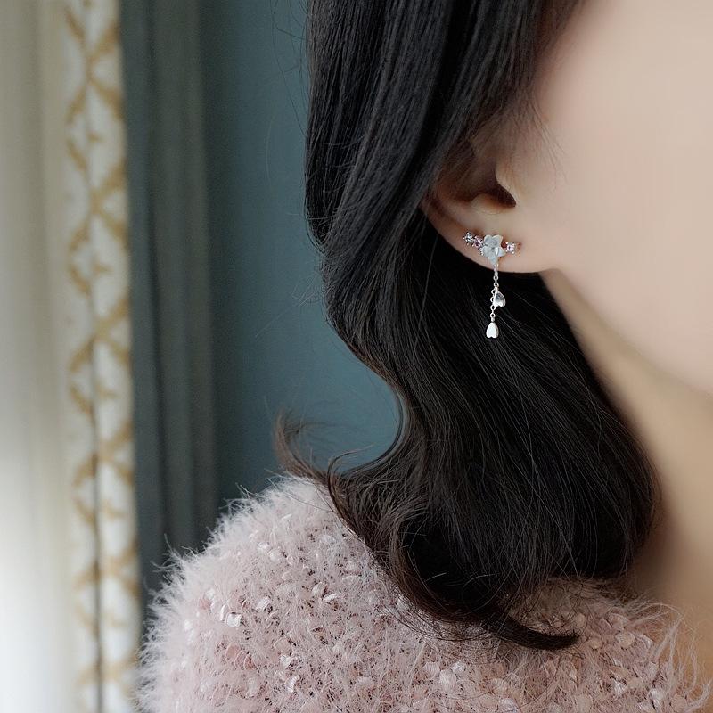 Simple Shell flower tassel earrings woman jewelry gift