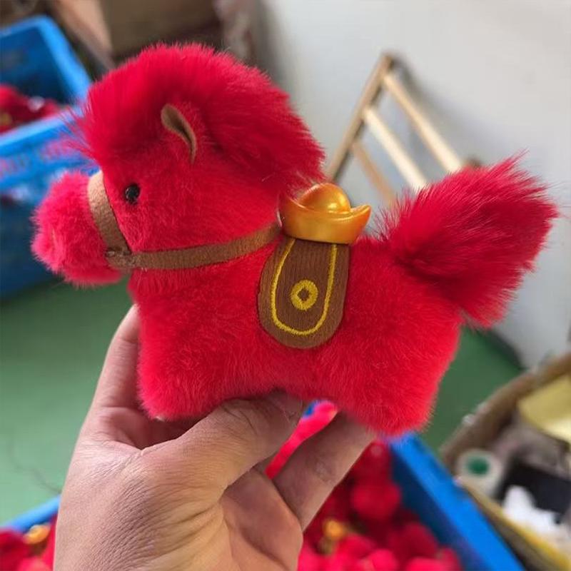 

2026 Рік Коня Талісман Плюшевий Брелок-Підвіска Настільна Мініатюрна Прикраса Коня червоний