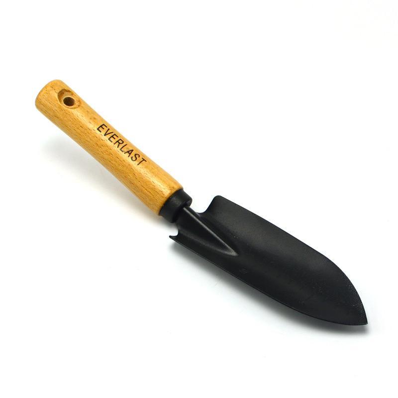 1pc Carbon Steel Garden Shovel Flower Planting Shovel Garden Wooden Handle Gardening Hand Tools