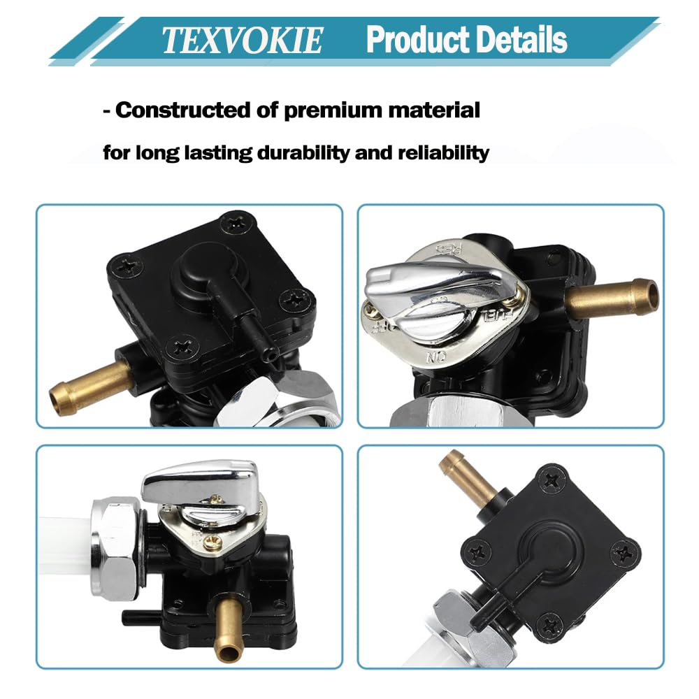 61338-94D Fuel Valve Petcock Switch with Male Thread, Fit for Motorcycle Harley FXST FLST FXD FLT 1995 1996 1997 1998 1999 2000 2001 1340cc