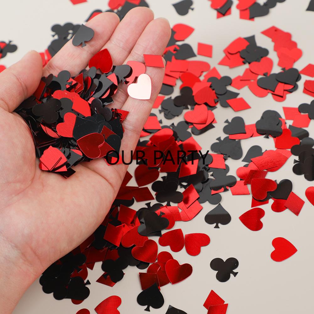 30g/bag Casino Las Vegas Poker Sequin Confetti Game Night Theme Table Scatter for Adults Boy Birthday Wedding Party Decoration
