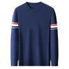 Men's O-Neck Long Sleeve Sweater Spring Autumn Striped Thin Knitted Fashion Minimalist Versatile Men'swear