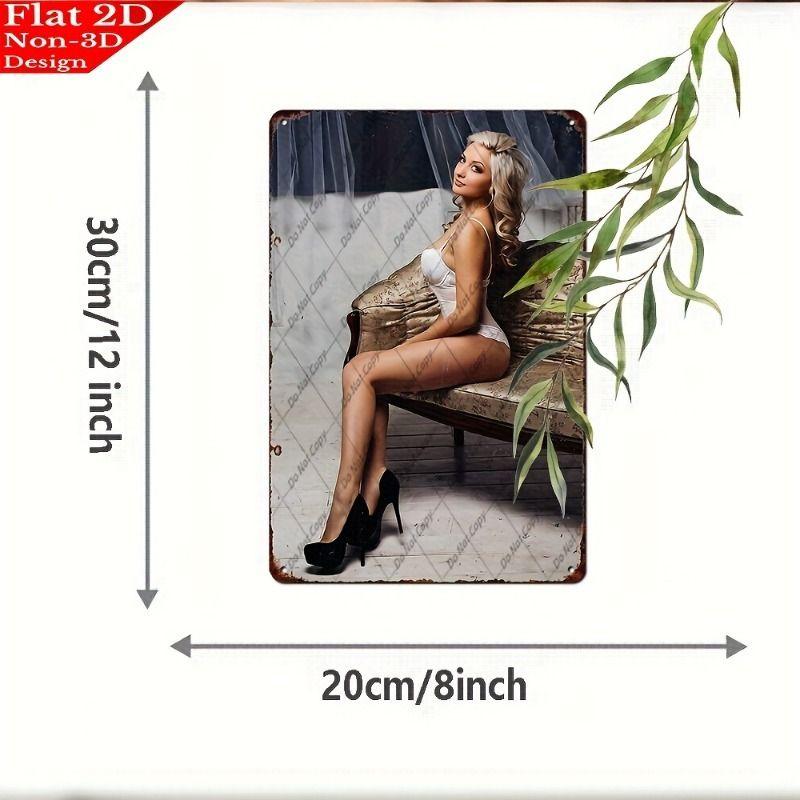 Retro Metal Sign Sexy Girl Wall Art Decor 20x30 cm