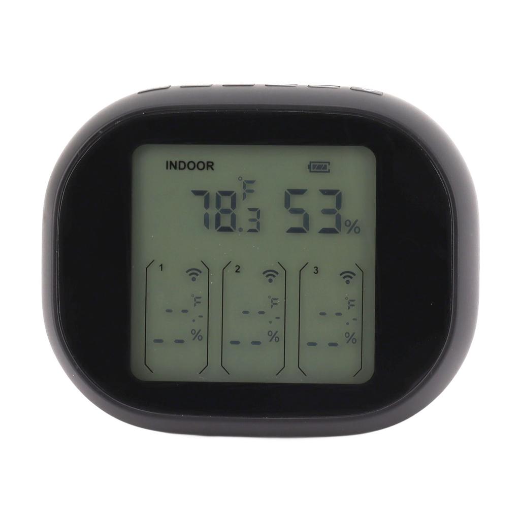 Indoor Outdoor Thermometer Celsius Fahrenheit Switching Visible At Night Wireless Black Temperature