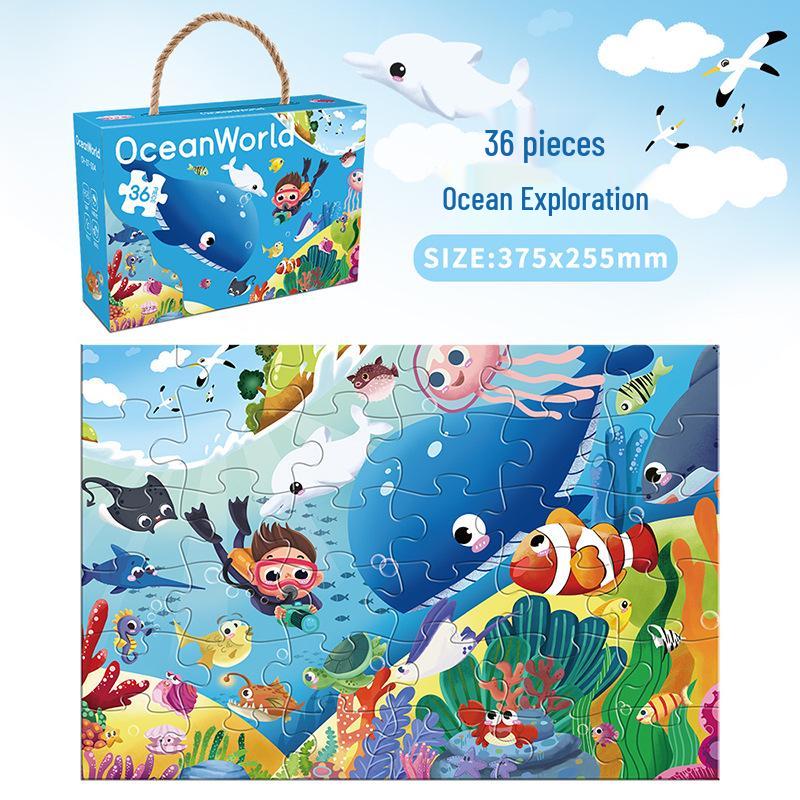 Educational Dinosaur Cartoon Jigsaw Puzzle for Kids Ages 3-6 - Boxed Flat Toy