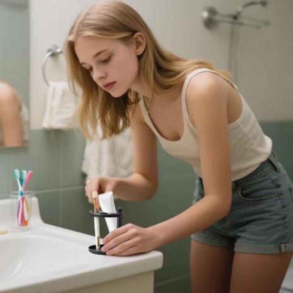Stainless Steel Toothbrush Toothpaste Holder Space Saving Toothbrush Rack  Shower Accessories