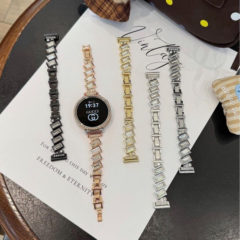 Compatible Diamond-Studded Metal Strap for Huawei GT654, Xiaomi 9 Pro, Apple iWatch 11