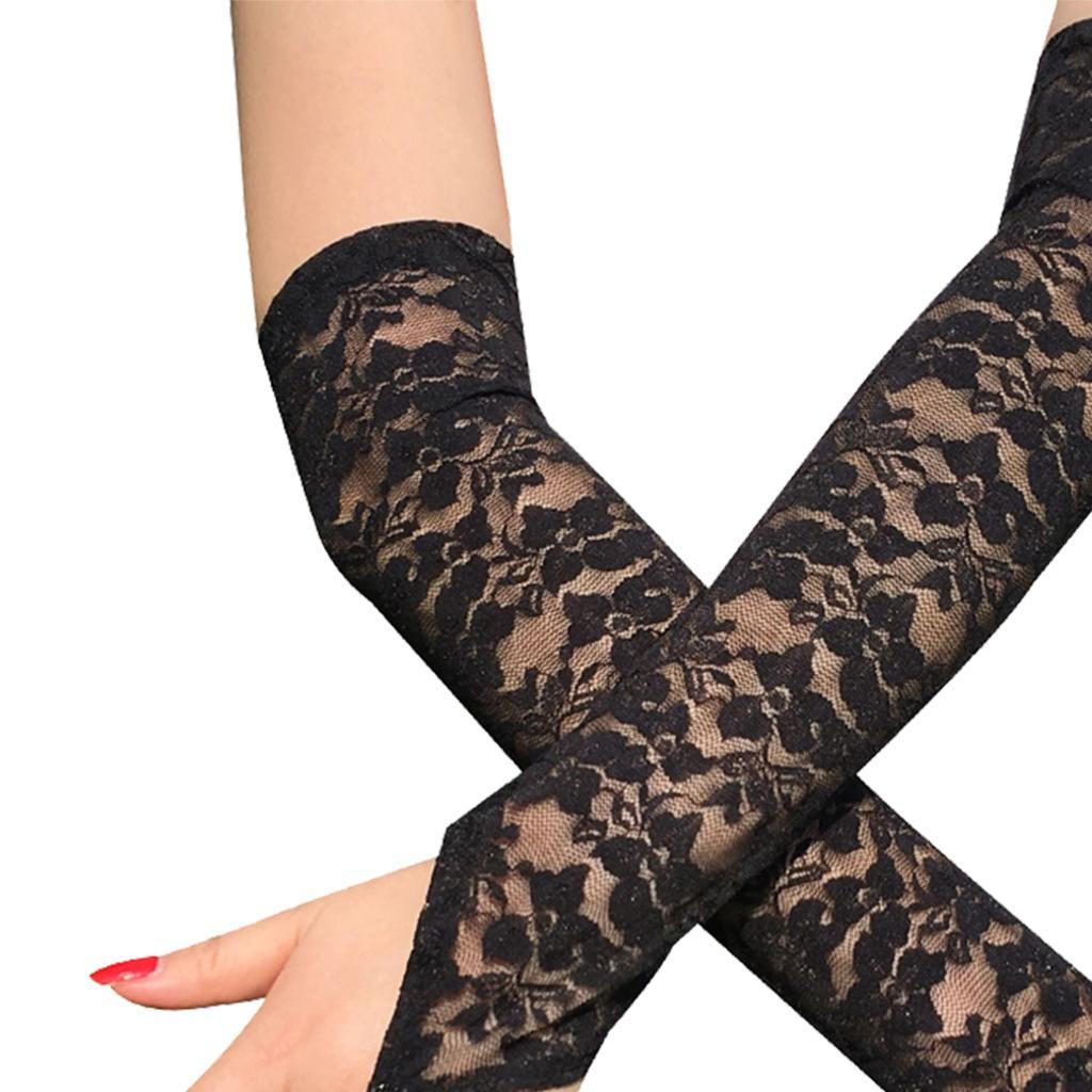 Elegant Lace Fingerless Gloves for Women - Perfect Evening Parties and Opera Costumes