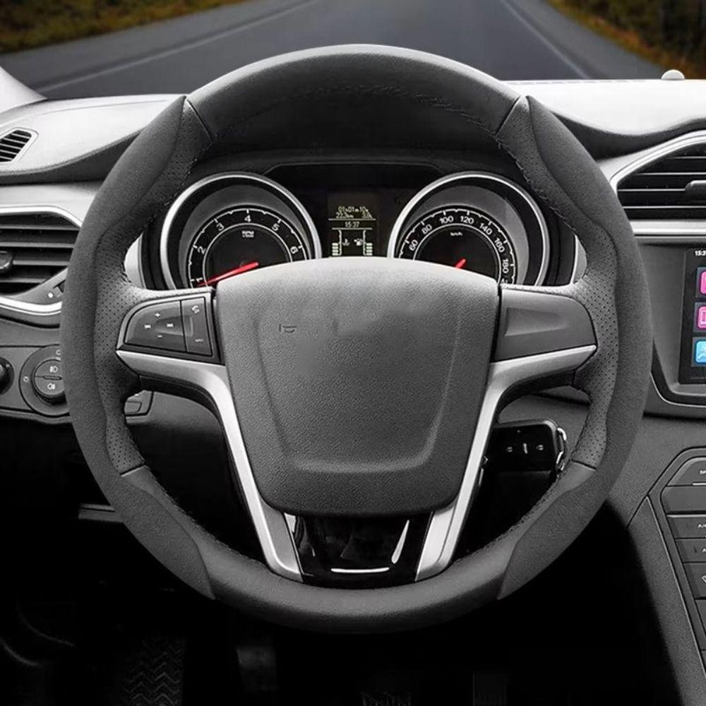 2pcs Breathable Material Faux Suede Cover Ergonomic Anti-Slip Cover  Year-Round Driving