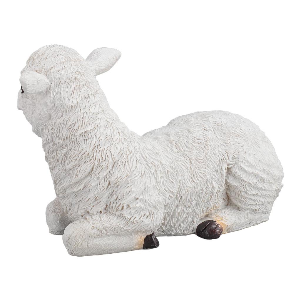 Resin Sheep Ornament Multipurpose Cute Vivid Fine Crafted Waterproof Garden Sheep Statue for Outdoor Indoor