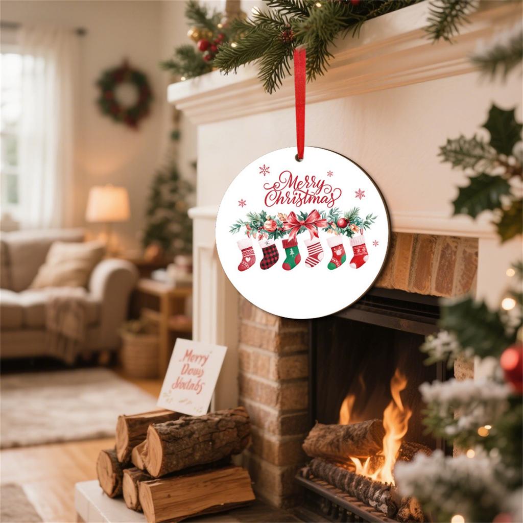 Gift Stocking Decoration Souvenir Wooden Christmas Pendant