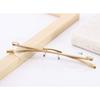 Qi Song Set Lightweight Bifocal Rimless Reading Aluminum Senior with Case Power Range To Gold [Qi Song] Three-Color Glasses, Frame, Glasses, & Cloth,