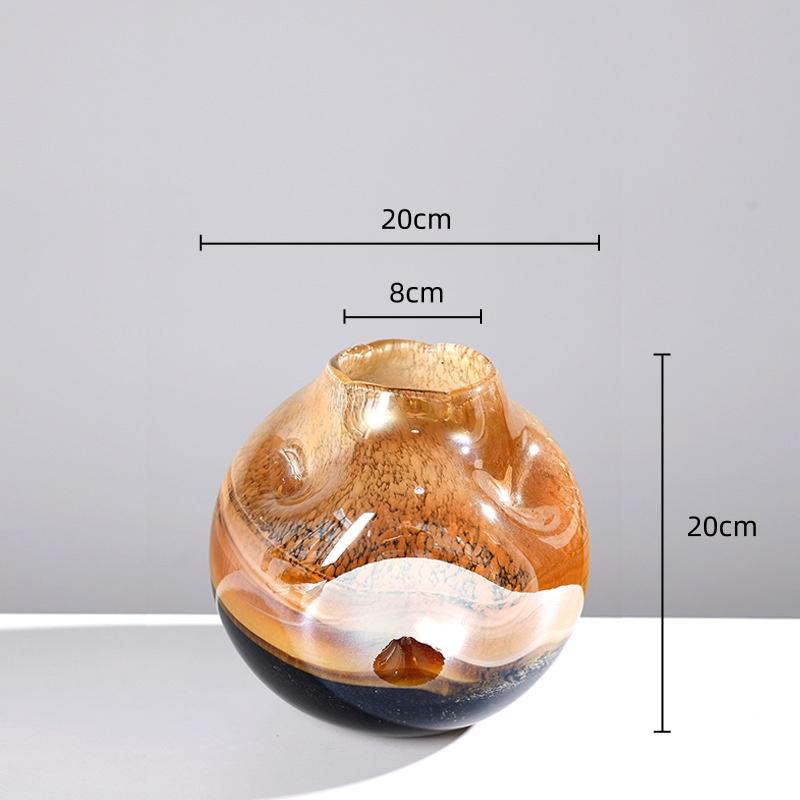 Creative Gradient Glass Vase Colored Vase with Irregular Flowers Floral Arrangement Accessories Home Decoration Terrarium