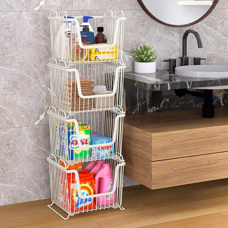 Household kitchen rack Large floor multi-layer stacked storage rack Movable fruit and vegetable rack