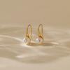Gold Plated Matte Red Bead Drop Hook Earrings