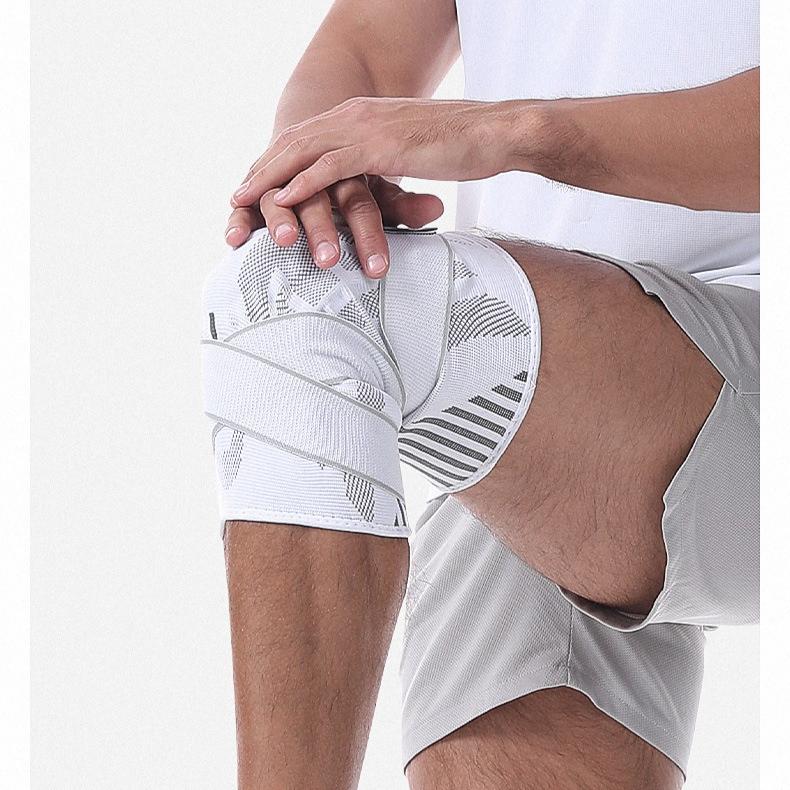 Knee Brace Adjustable Strap Silicone Pad Knee Support for Men Women Running Basketball Squat Arthritis Pain Relief Compression Knee Pad M L XL