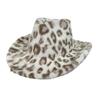 Autumn And Winter New Versatile Leopard Print Western Denim Hat Fleece Thickened Versatile Top Hat European And American Style Jazz Hat