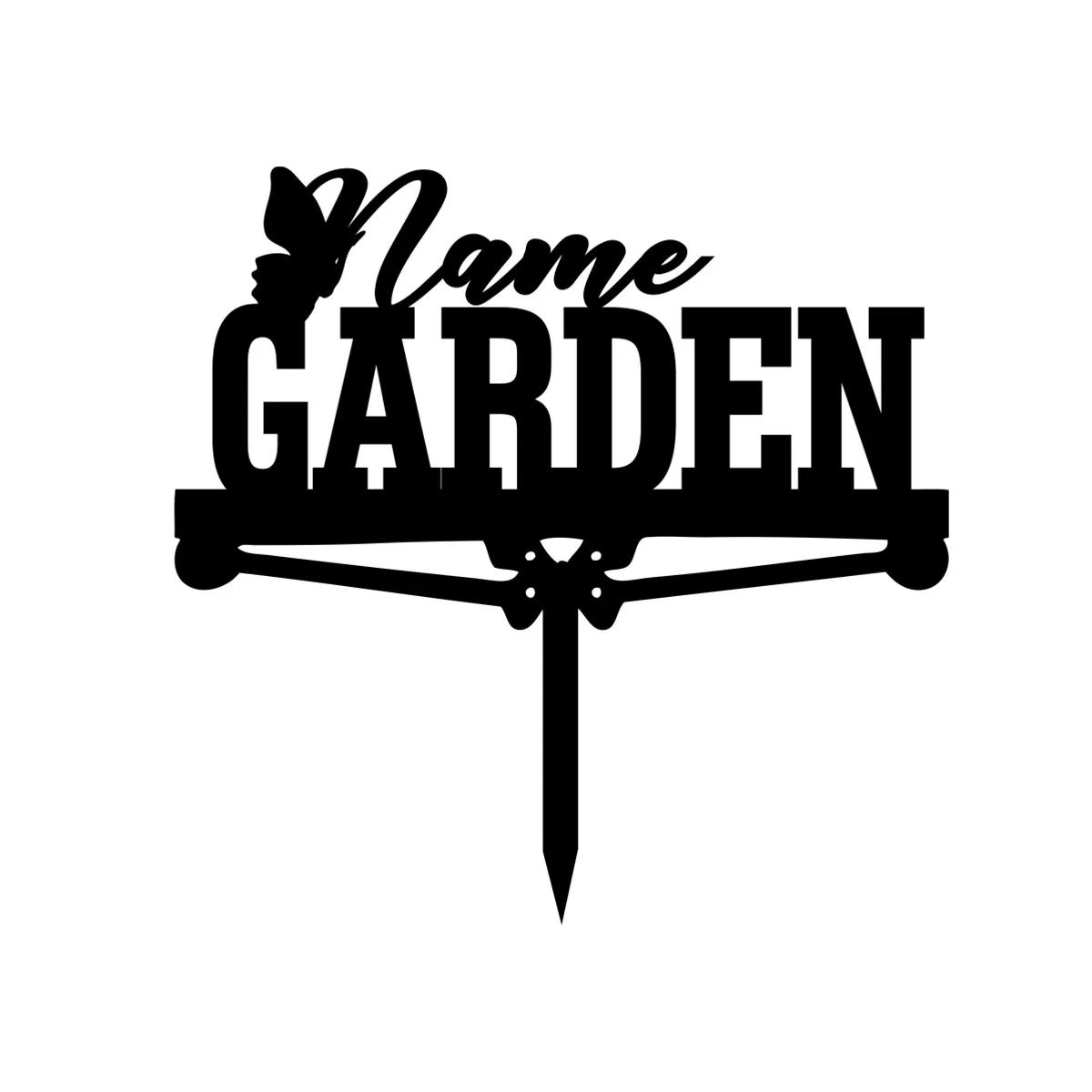 

Personalized Metal Garden Stake, Custom Yard Sign, Outdoor Garden Decor, Metal Art with Stakes