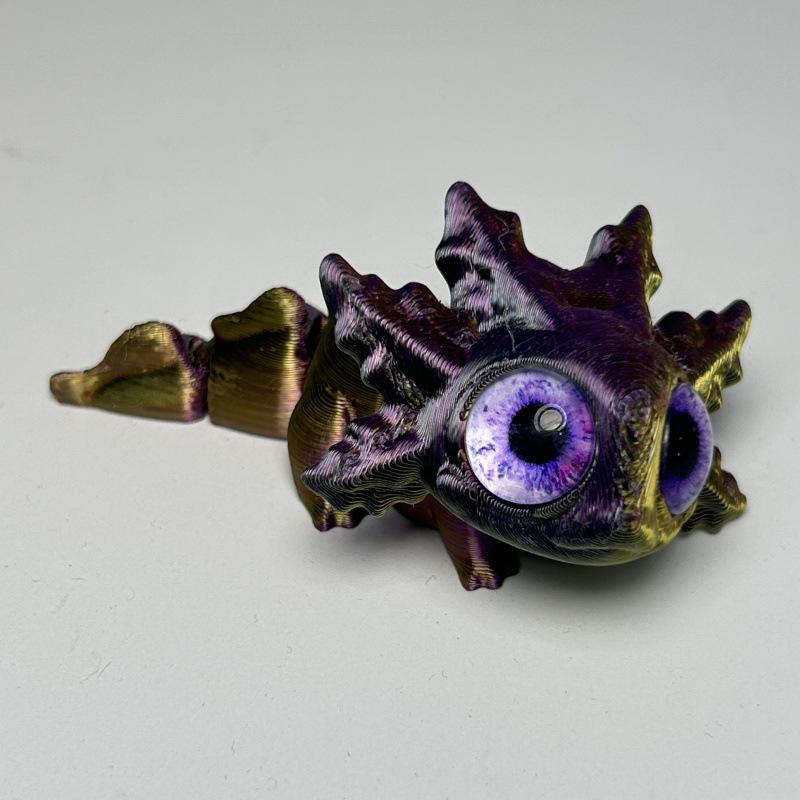 3D Printed Movable Salamander Toy with Jointed Hinges - Mini Simulation Baby Salamander Eyes - Popular Gift Item