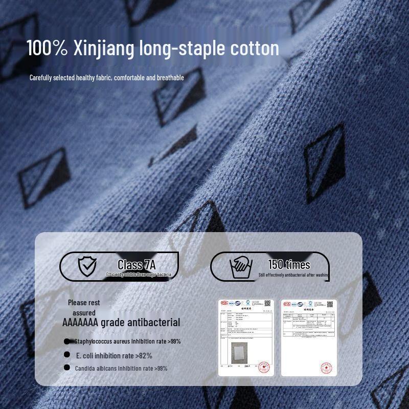 ROMON Men's 7A Antibacterial Pure Cotton Underwear for Middle-Aged & Elderly