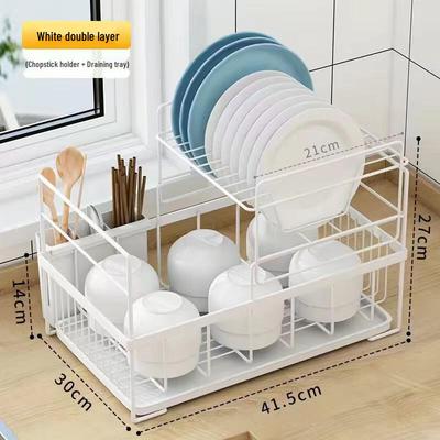 Foldable Countertop Dish Drying Rack with Knife Holder
