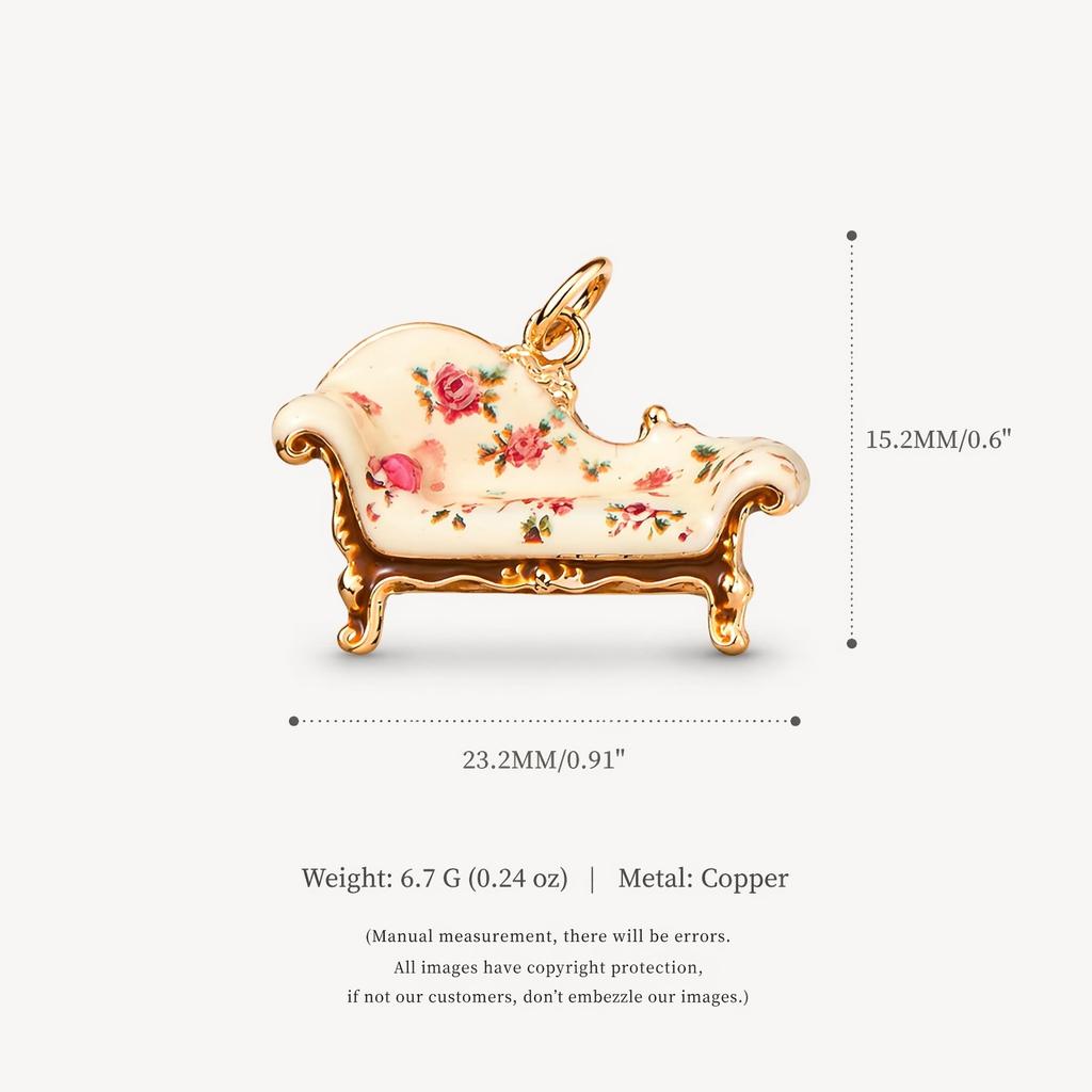 YML&Vintage Mini Furniture Pendants, Bathtub, Sofa, Vanity, Fireplace, DIY Alarm Clock, Charm Bracelet, Necklace Accessories